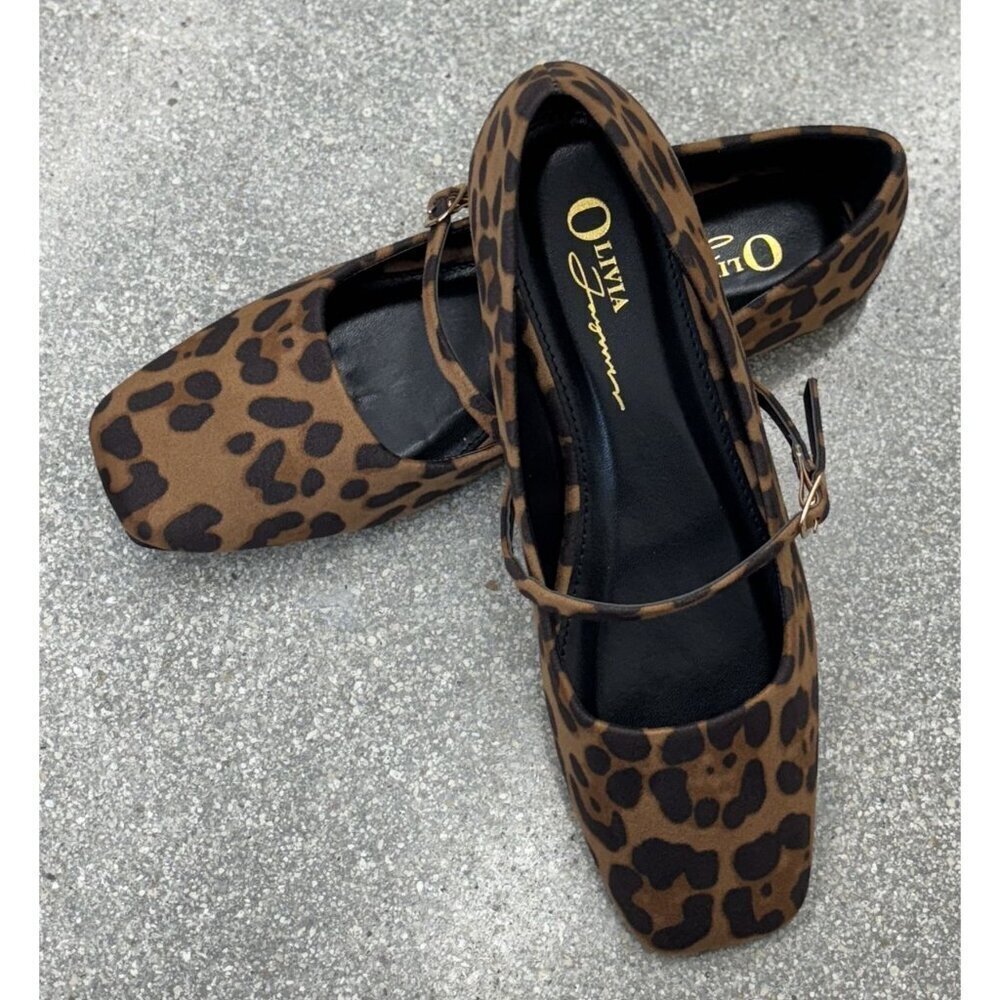 OLIVIA FERGUSON / Ballerina / Leopard Print / Mary Jane / Flat - Picture 8 of 10